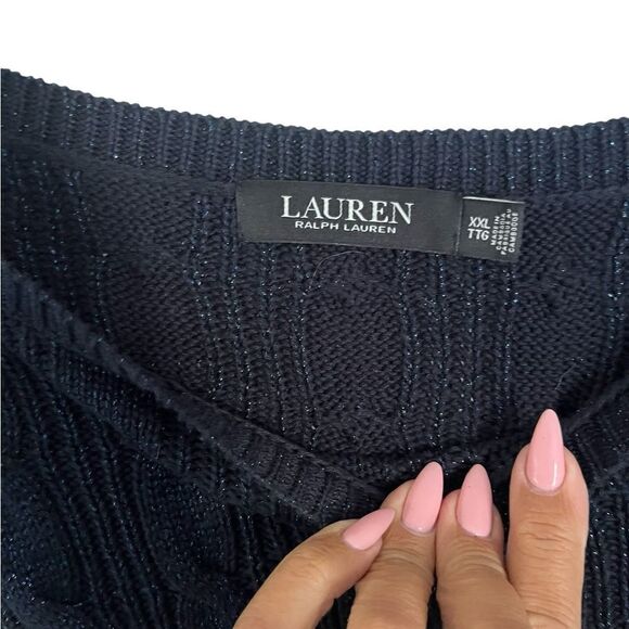 NWOT Ralph Lauren Cable Knit Cotton Blend Crew Neck Sweater - Picture 6 of 9